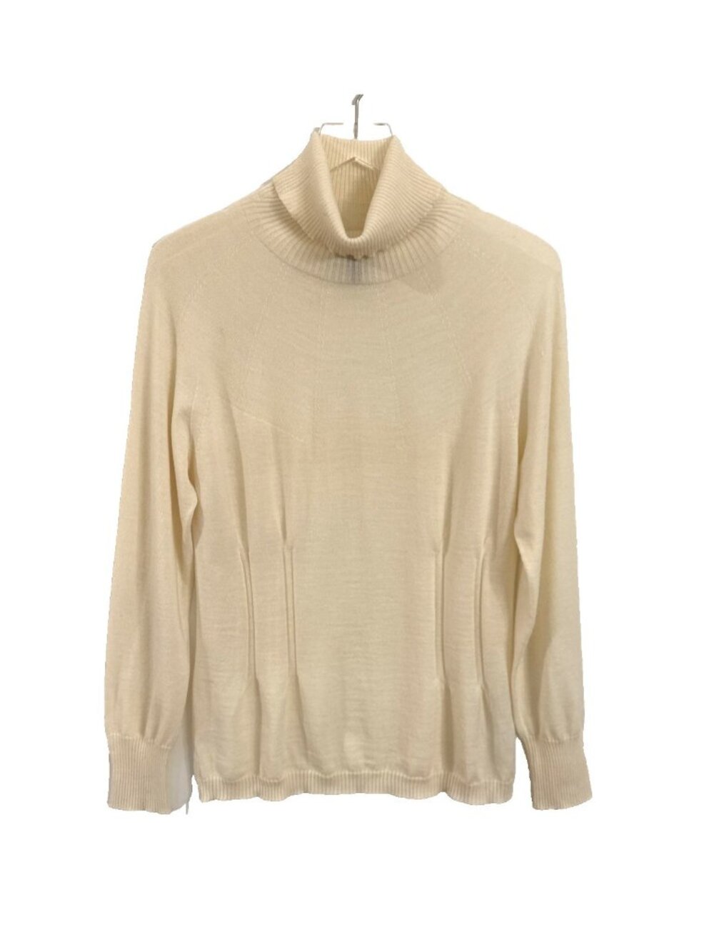 ESCADA Sweater Womens Large Beige Wool Turtleneck